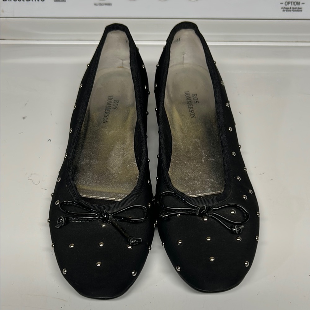 Ros Hommerson Black Studded Flats